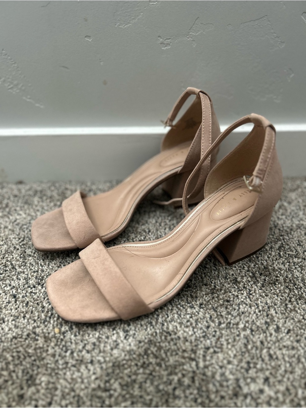 Kelly and Katie nude block heels